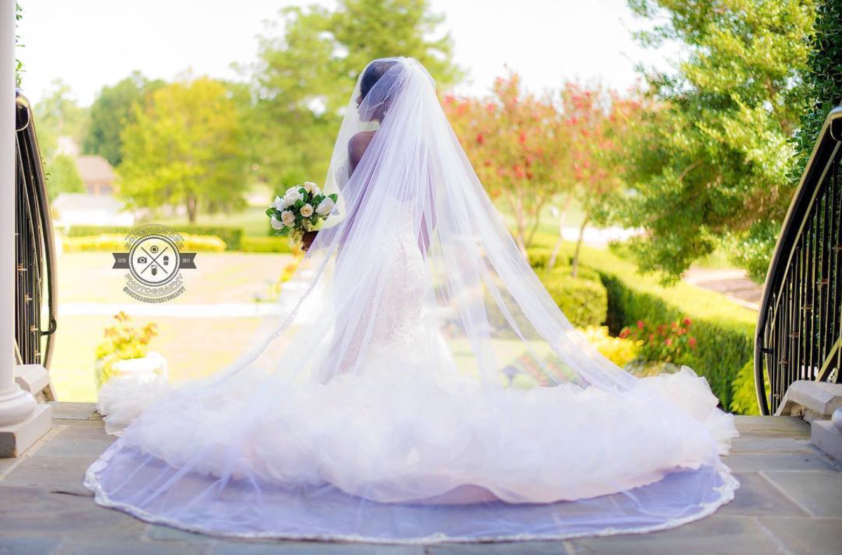 Black Wedding Moment Of The Day: This Bride's Veil Was Next Level Gorgeous
